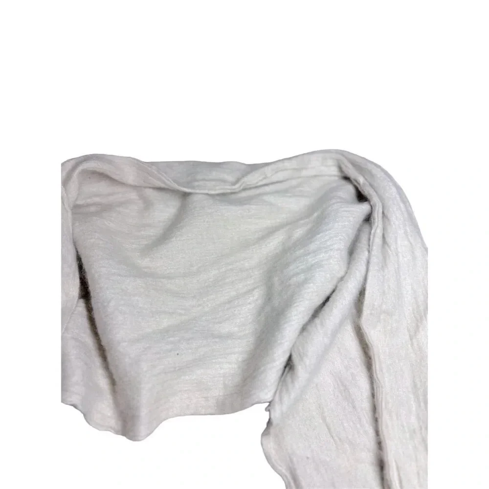 Jeolay Luxury Cashmere-Silk Blend Wrap Scarf Shawl - Soft Beige Fringe ends